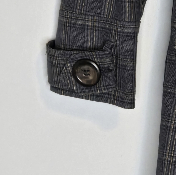 Tweed Cotton Lined Corpcore Preppy Spring Academia Trench Coat Jacket Size M - Picture 7 of 9